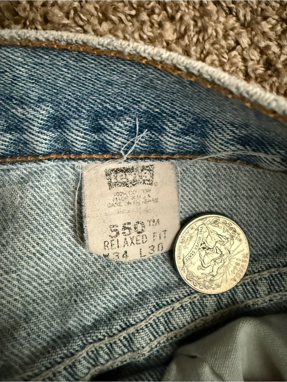Levi's 550 Relaxed Fit Vintage 90s USA Made Light Wash Jeans Men's Size 34x30